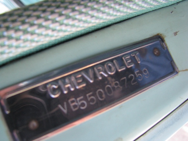 1955 Chevrolet 210 VIN Number